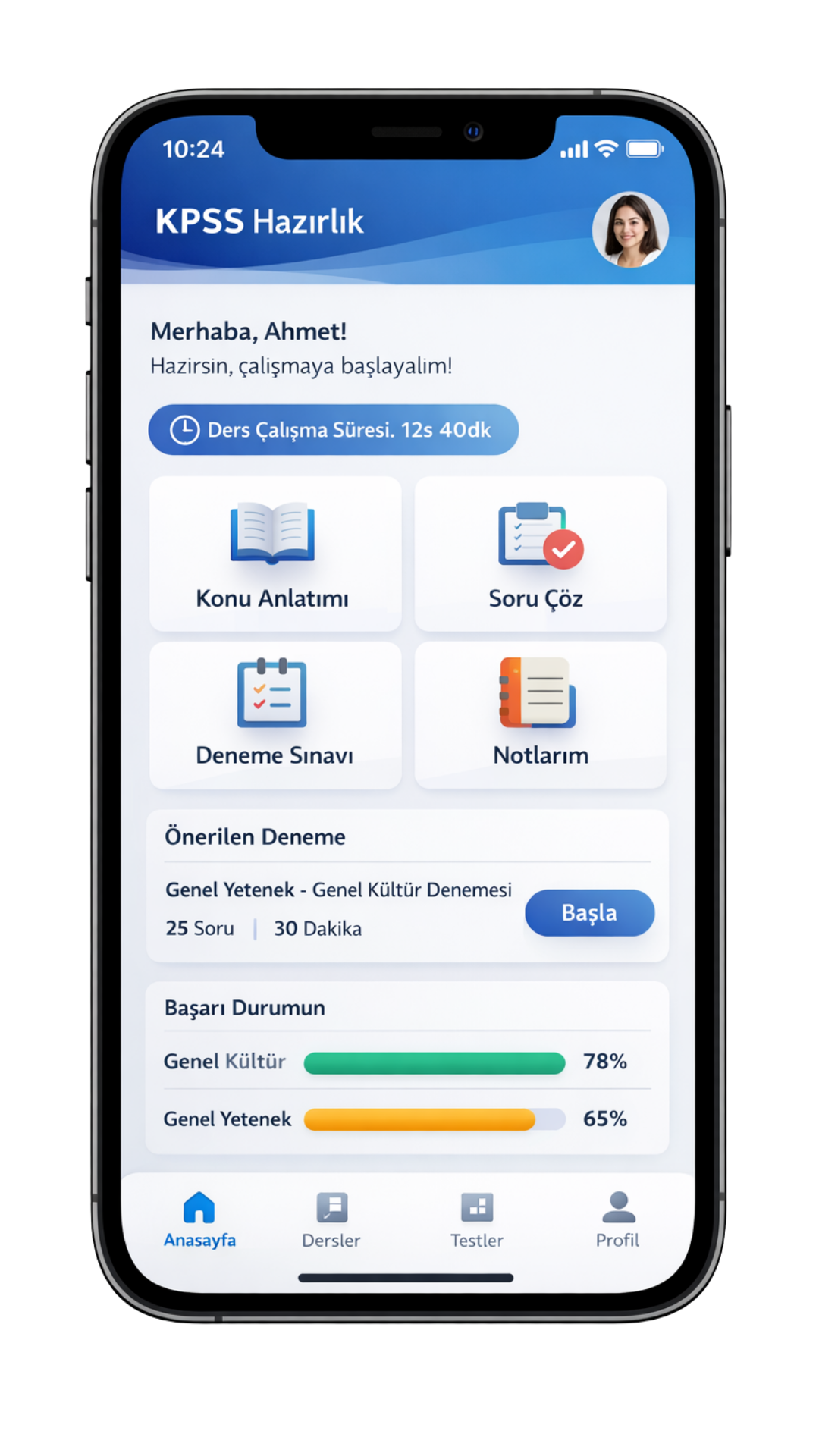 KPSS 2026 iOS Uygulaması - Ana Ekran Görüntüsü