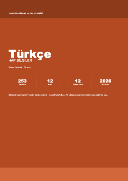 KPSS Türkçe hap bilgiler PDF kitapçığı kapağı