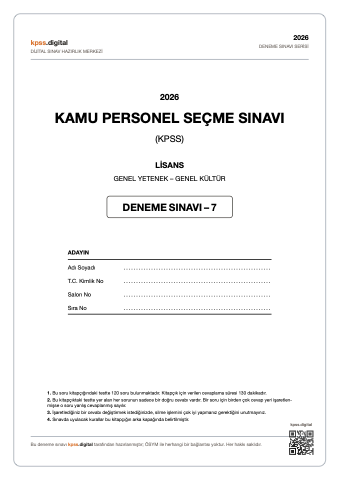 KPSS PDF deneme sınavı 7 kapağı